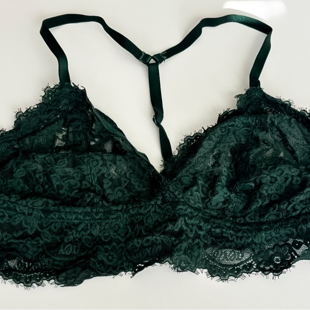 Aerie Dark Green Lace Bralette